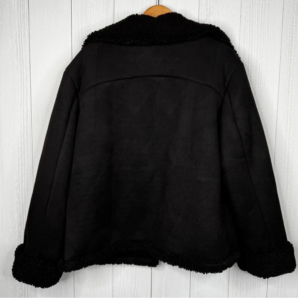 Reformation Talli faux suede and shearling jacket coat - Picture 5 of 7